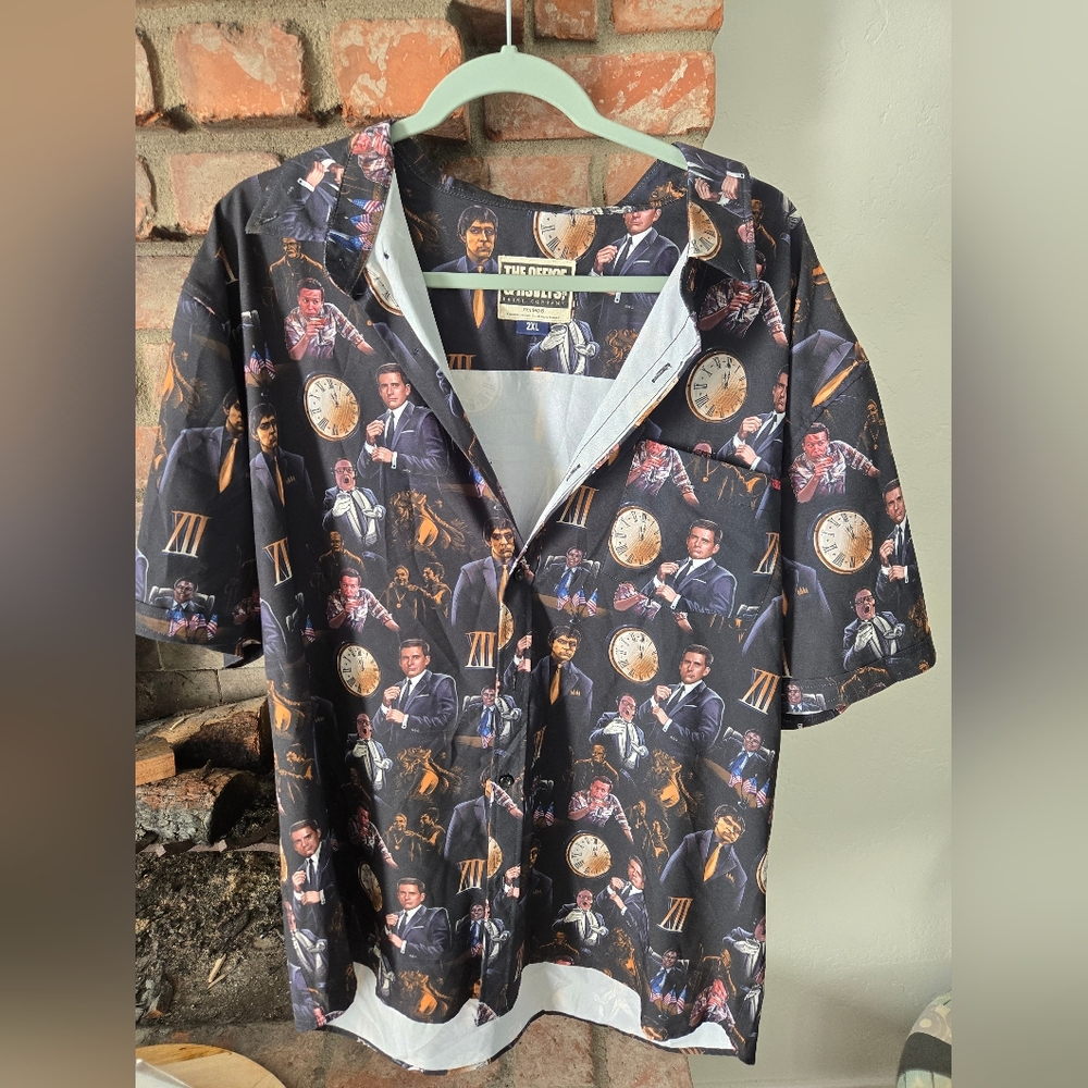 The Office Men's Black Graphic Polo Shirt